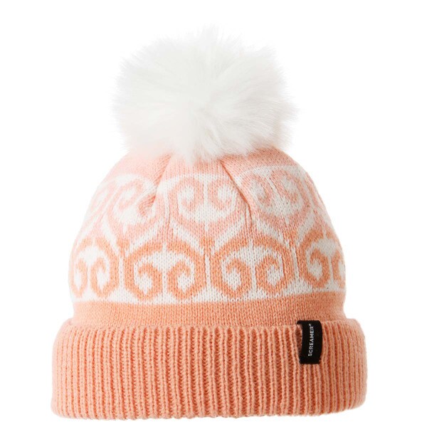 Kids BOWIE Fleece Lined Cuffed Pom Beanie